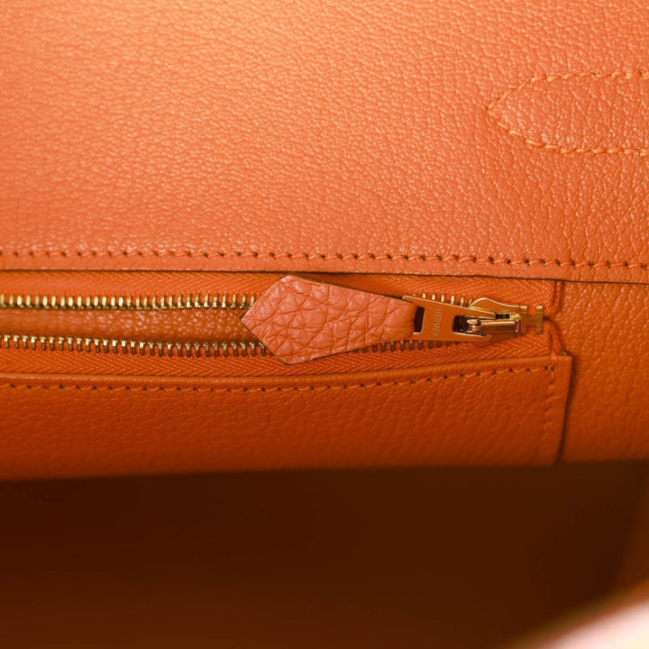 Top quality Hermes Birkin 35 Orange H Togo Gold Hardware
