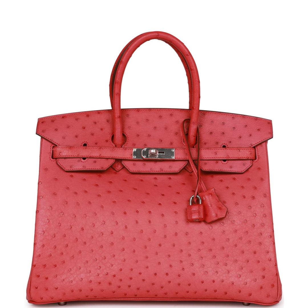 top quality Hermes Birkin 35 Bougainvillea Ostrich Palladium Hardware