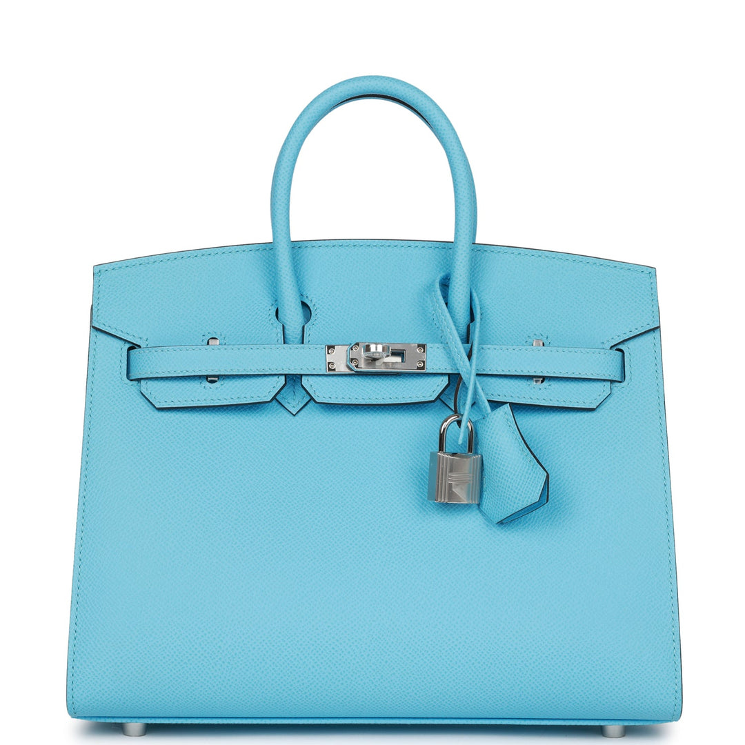 top quality Hermes Birkin Sellier 25 Celeste Epsom Palladium Hardware