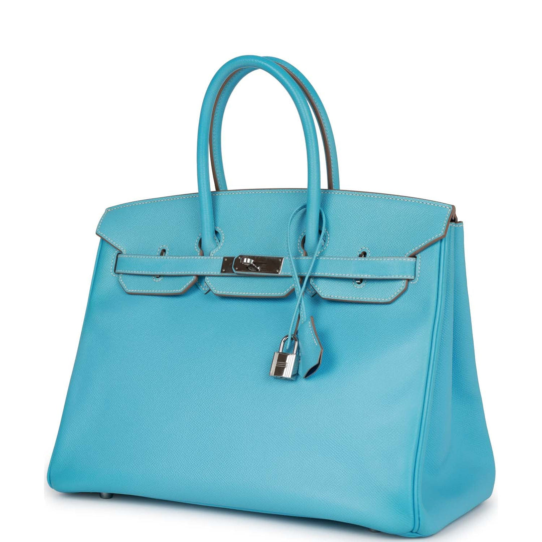 Top quality Hermes Birkin 35 Celeste Candy Epsom Palladium Hardware