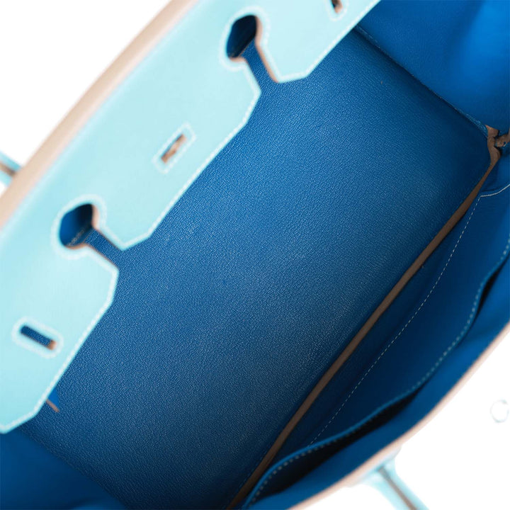 Top quality Hermes Birkin 35 Celeste Candy Epsom Palladium Hardware