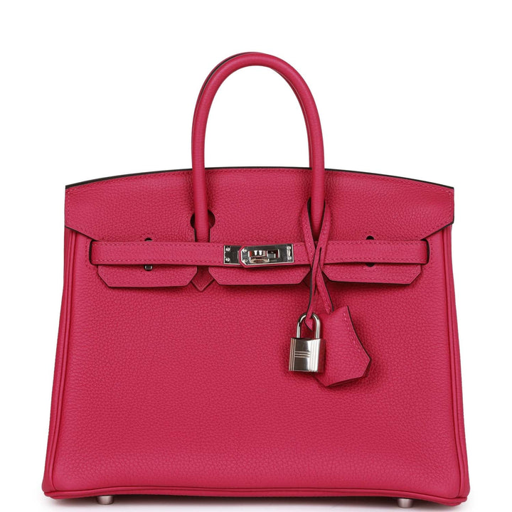 Pre-owned Top quality Hermes Birkin 25 Rose Pourpre Togo Palladium Hardware