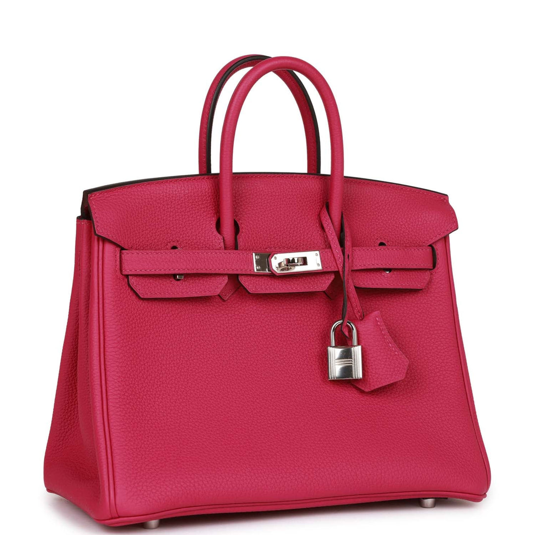 Pre-owned Top quality Hermes Birkin 25 Rose Pourpre Togo Palladium Hardware