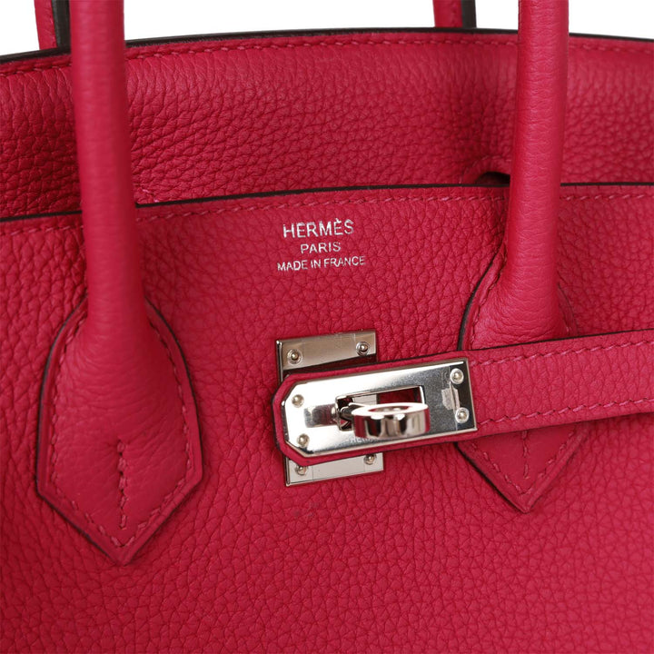 Pre-owned Top quality Hermes Birkin 25 Rose Pourpre Togo Palladium Hardware