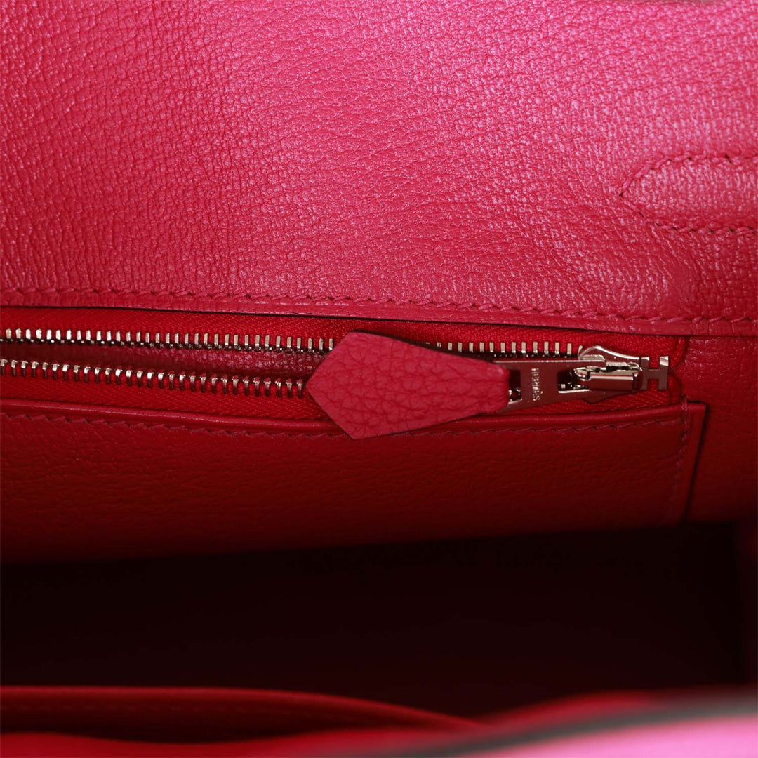 Pre-owned Top quality Hermes Birkin 25 Rose Pourpre Togo Palladium Hardware