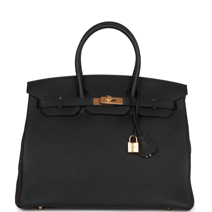 Top quality Hermes Birkin 35 Black Togo Gold Hardware