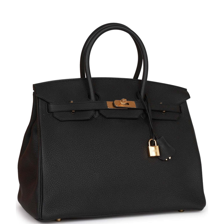 Top quality Hermes Birkin 35 Black Togo Gold Hardware