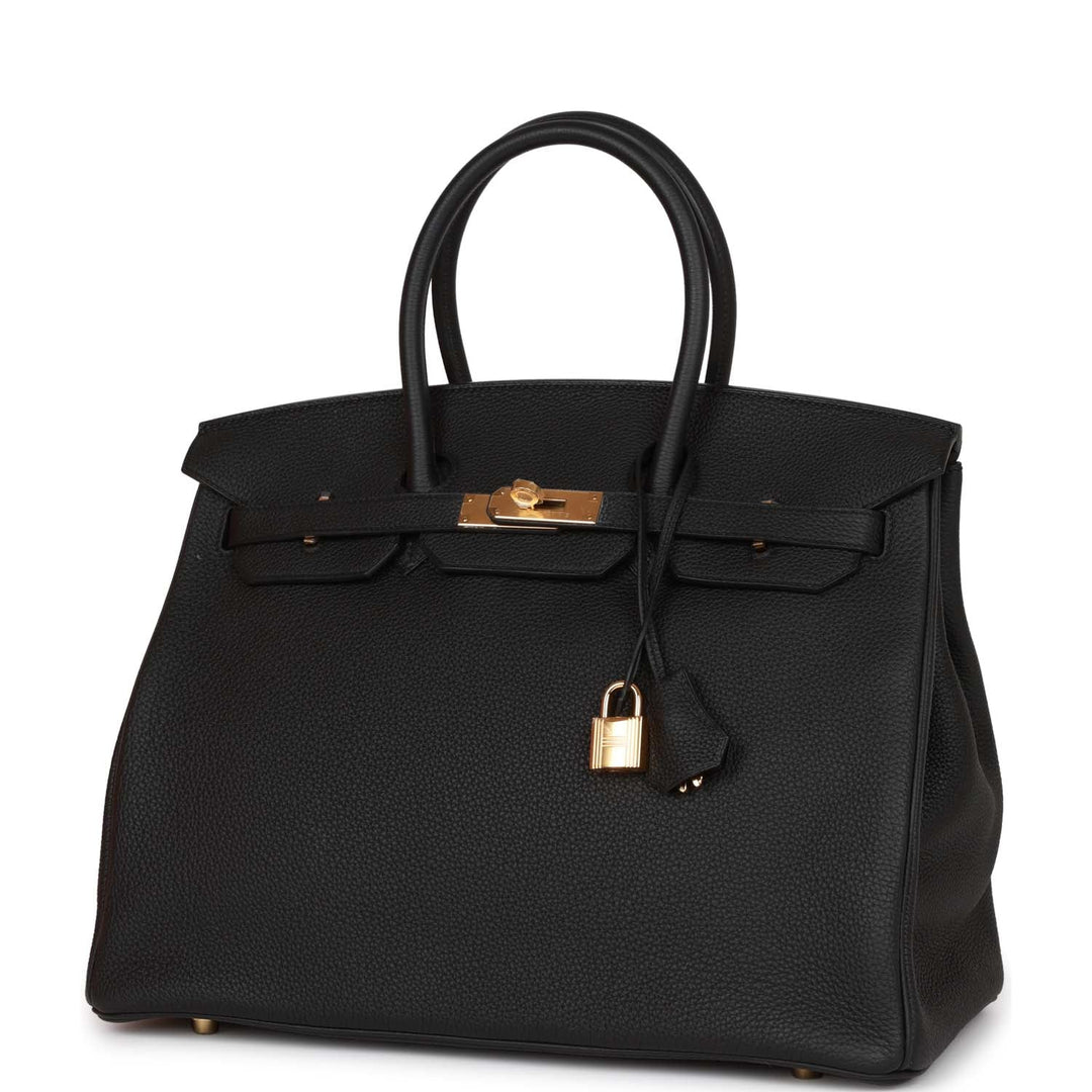 Top quality Hermes Birkin 35 Black Togo Gold Hardware