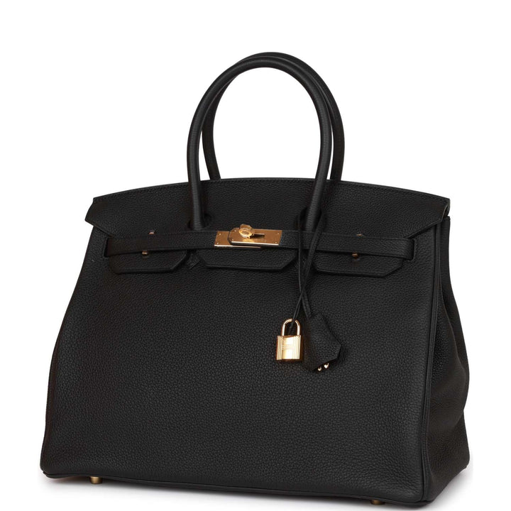 Top quality Hermes Birkin 35 Black Togo Gold Hardware