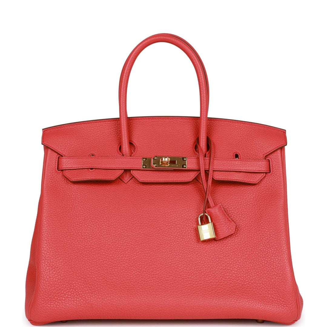 top quality Hermes Birkin 35 Bougainvillea Clemence Gold Hardware