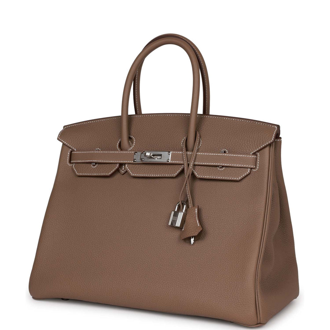 Top quality Hermes Birkin 35 Etoupe Togo Palladium Hardware