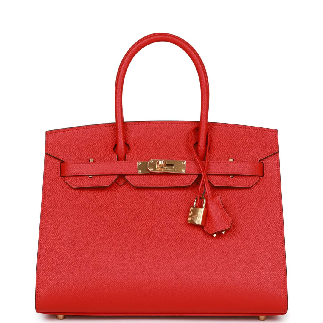 top quality Hermes Birkin Sellier 30 Rouge Casaque Epsom Gold Hardware