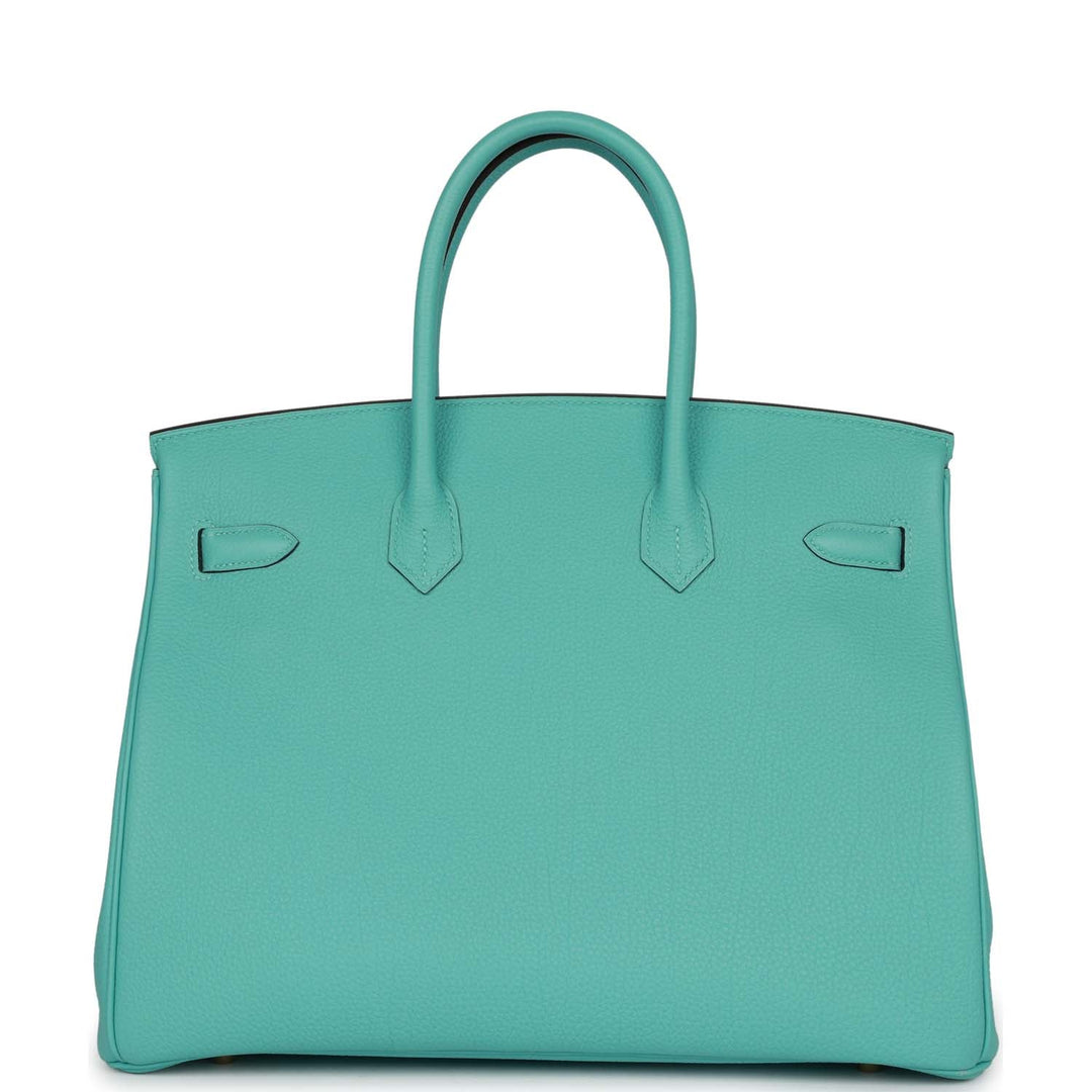 Top quality Hermes Birkin 35 Bleu Atoll Togo Gold Hardware