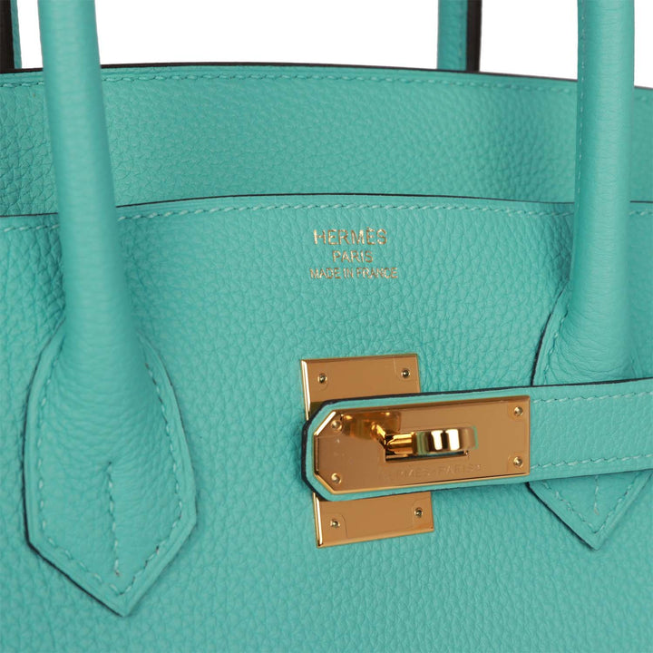 Top quality Hermes Birkin 35 Bleu Atoll Togo Gold Hardware