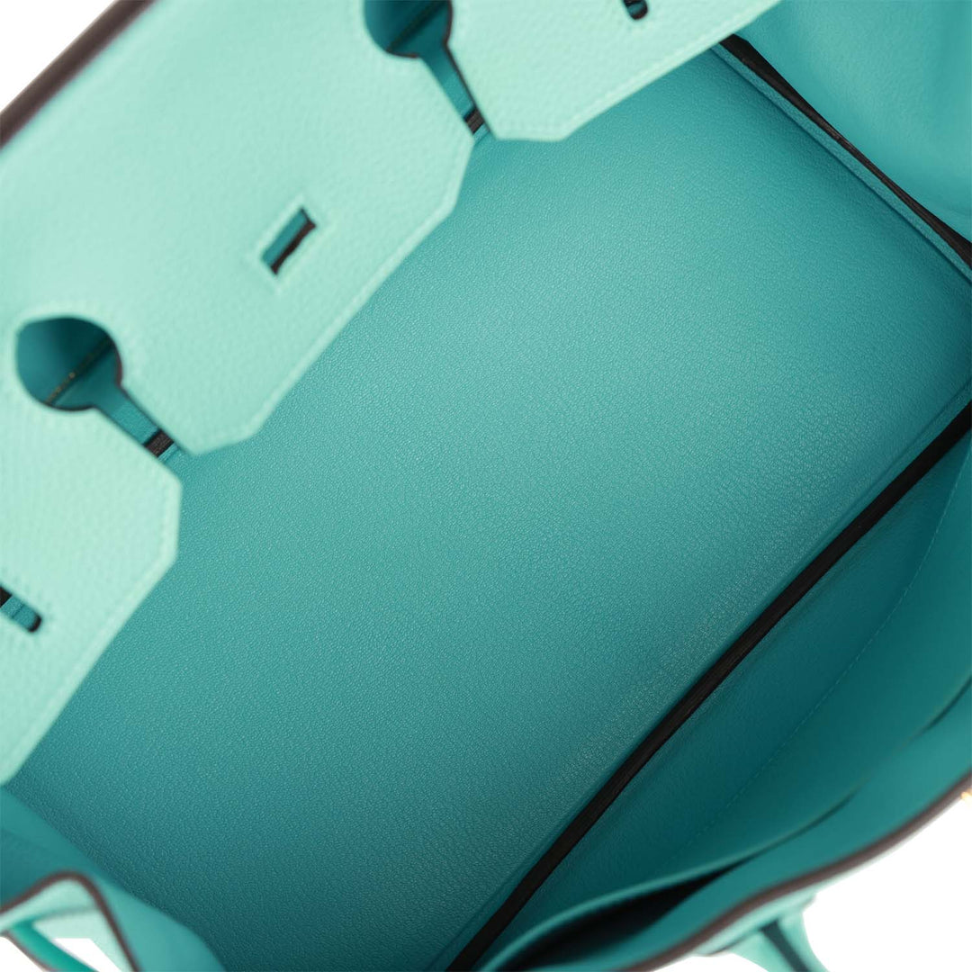 Top quality Hermes Birkin 35 Bleu Atoll Togo Gold Hardware