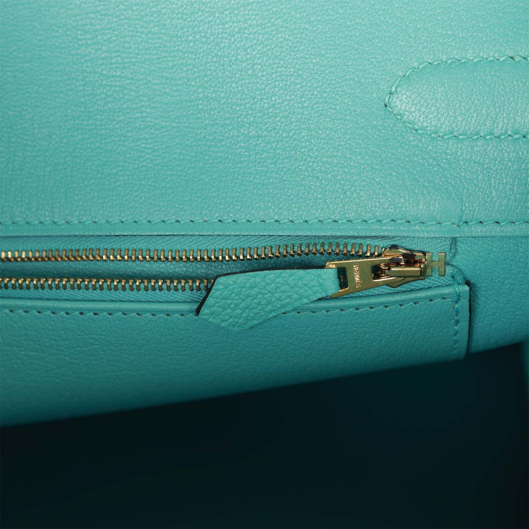Top quality Hermes Birkin 35 Bleu Atoll Togo Gold Hardware