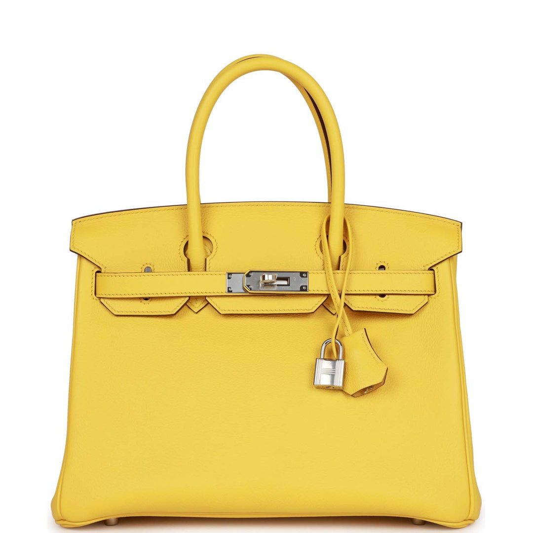 top quality Hermes Birkin 30 Jaune de Naples Taurillon Novillo Palladium Hardware