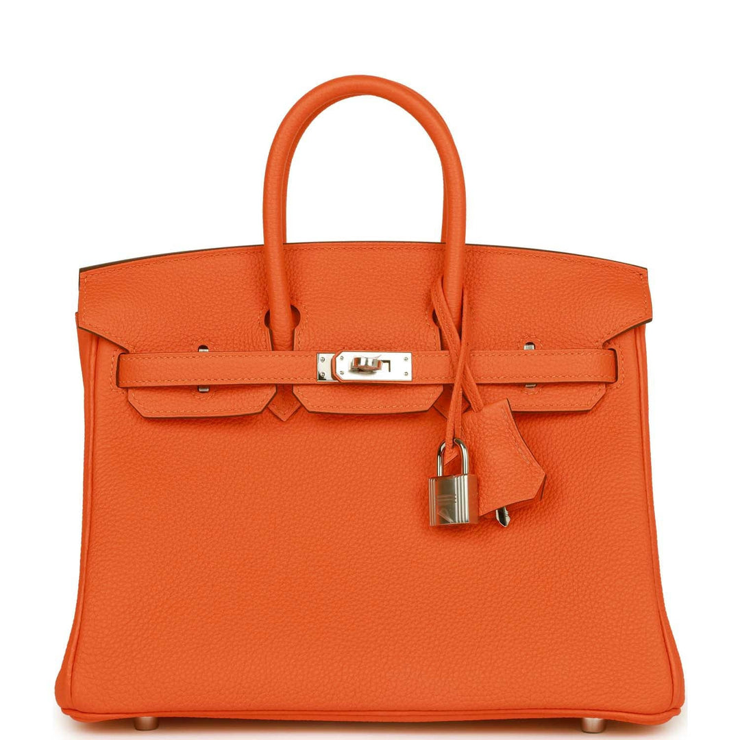 top quality Hermes Birkin 25 Orange Minium Togo Palladium Hardware