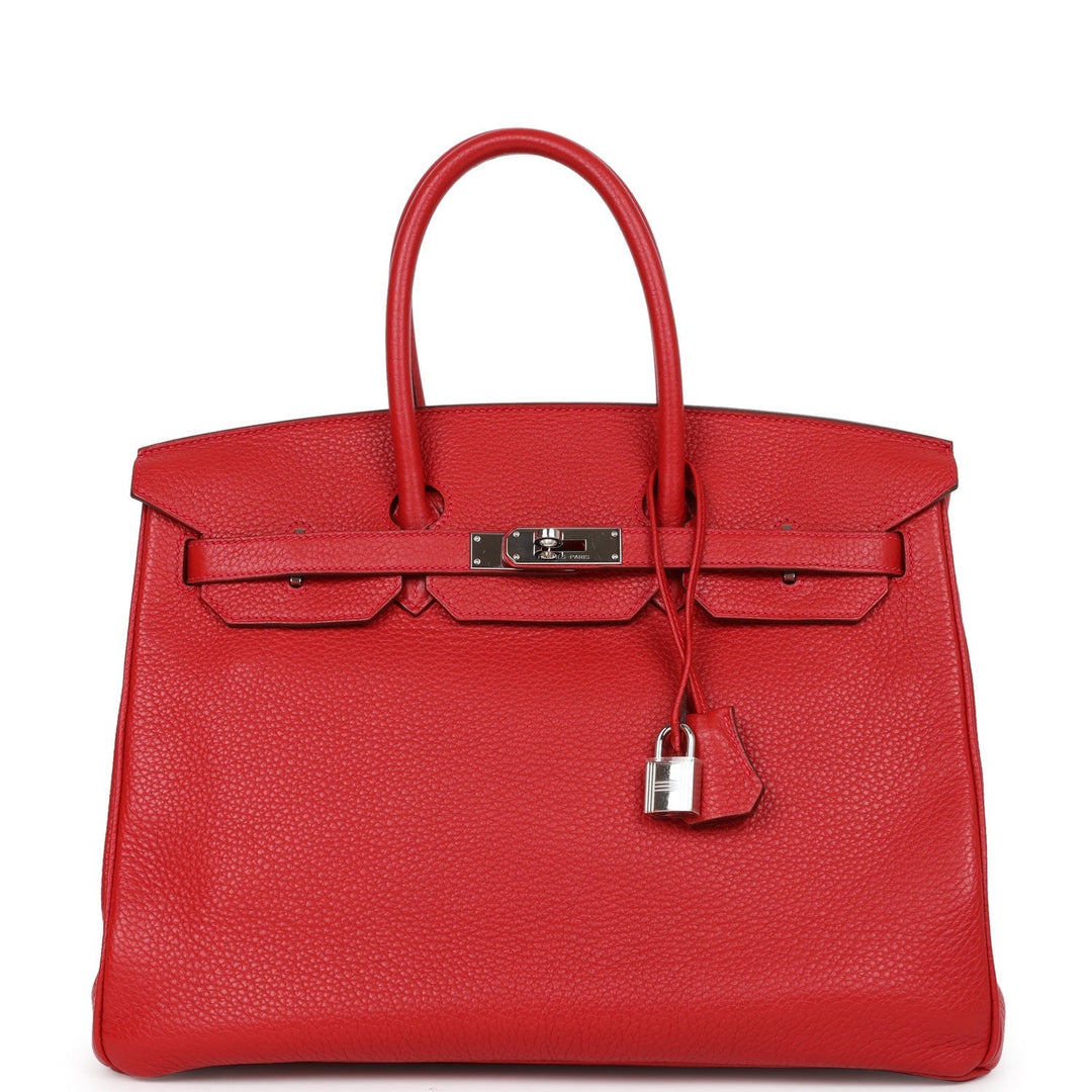 top quality Hermes Birkin 35 Rouge Casaque Clemence Palladium Hardware