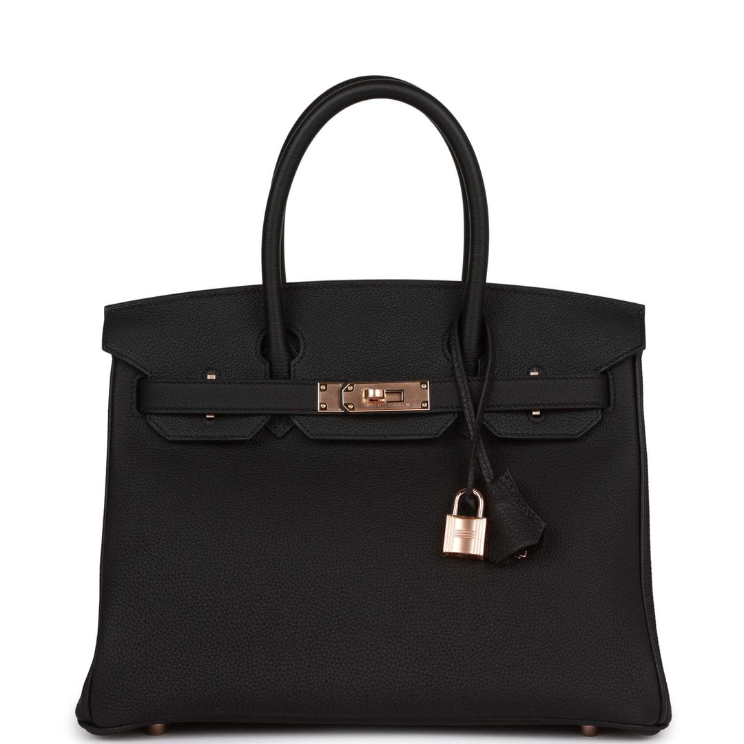 top quality Hermes Birkin 30 Black Togo Rose Gold Hardware
