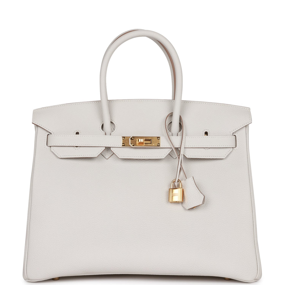 top quality Hermes Birkin 35 Gris Pale Togo Gold Hardware