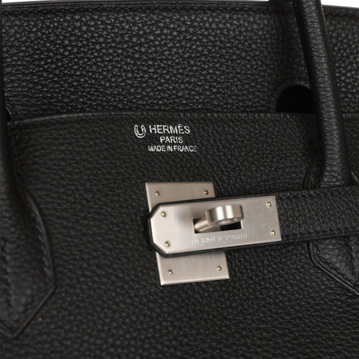 Premium Handmade Hermes Horseshoe Stamp (HSS) Birkin 40 Black Verso Clemence Brushed Palladium Hardware