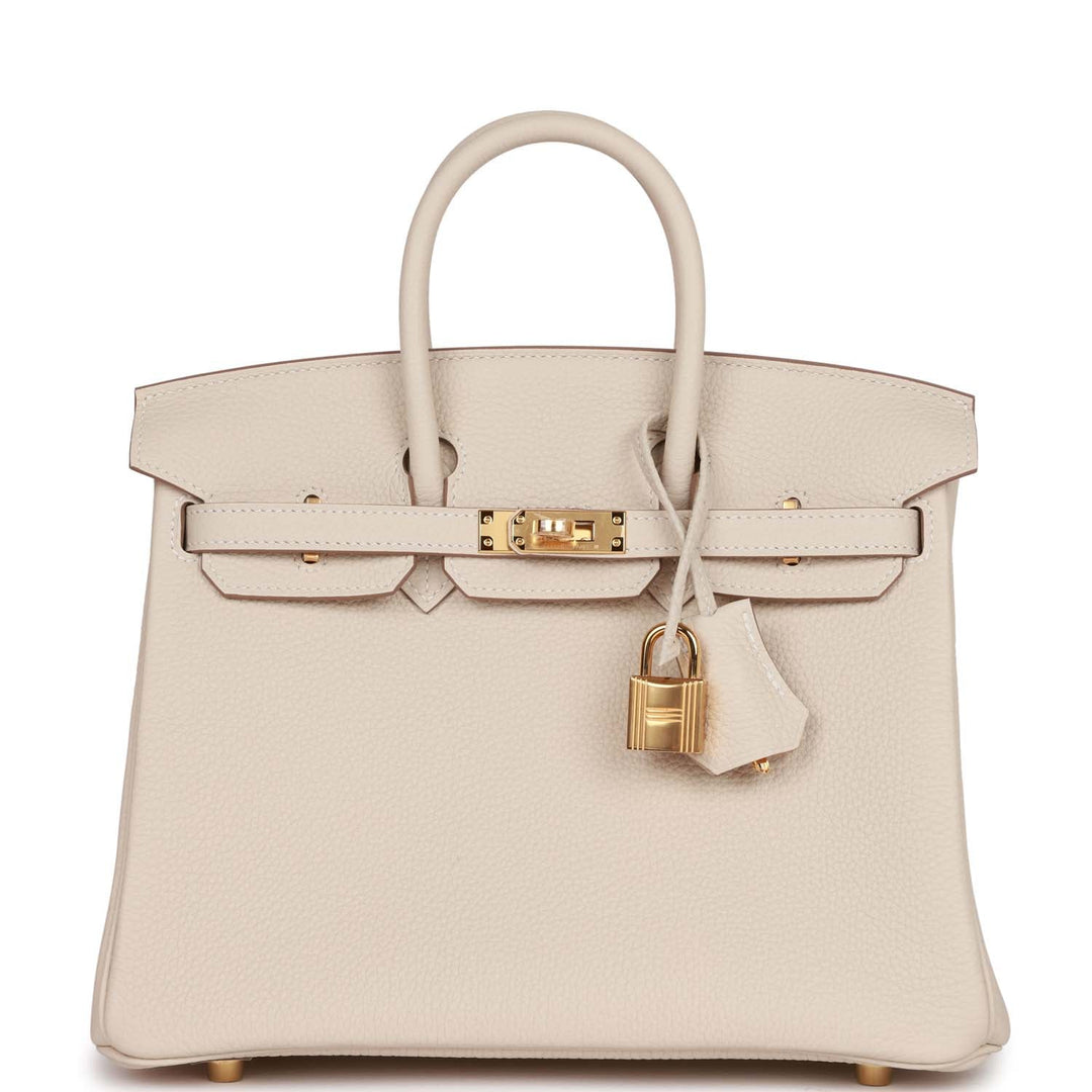 Top quality Hermes Birkin 25 Craie Togo Gold Hardware