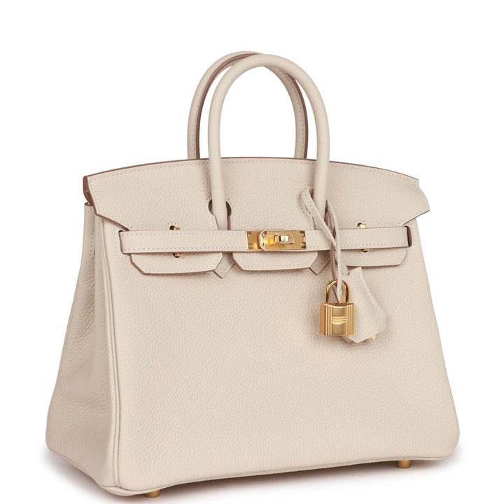 Top quality Hermes Birkin 25 Craie Togo Gold Hardware