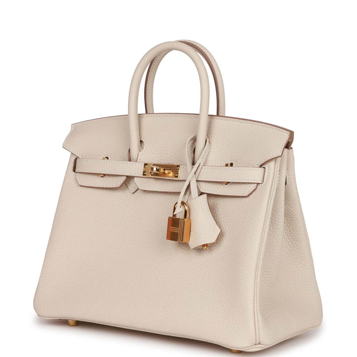 Top quality Hermes Birkin 25 Craie Togo Gold Hardware