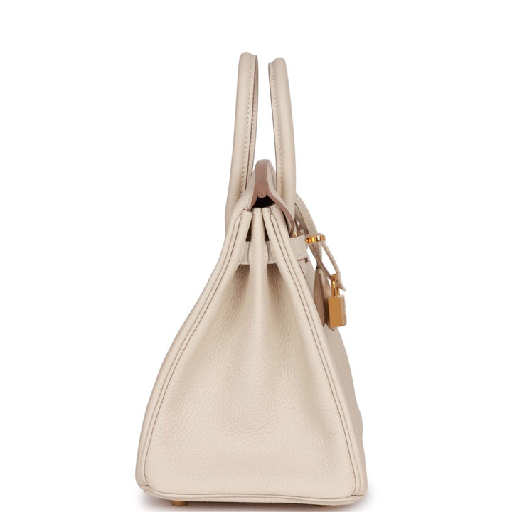 Top quality Hermes Birkin 25 Craie Togo Gold Hardware