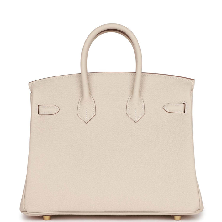 Top quality Hermes Birkin 25 Craie Togo Gold Hardware