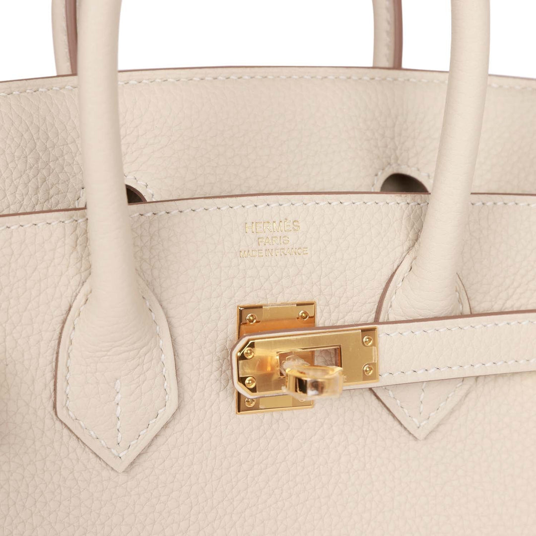 Top quality Hermes Birkin 25 Craie Togo Gold Hardware