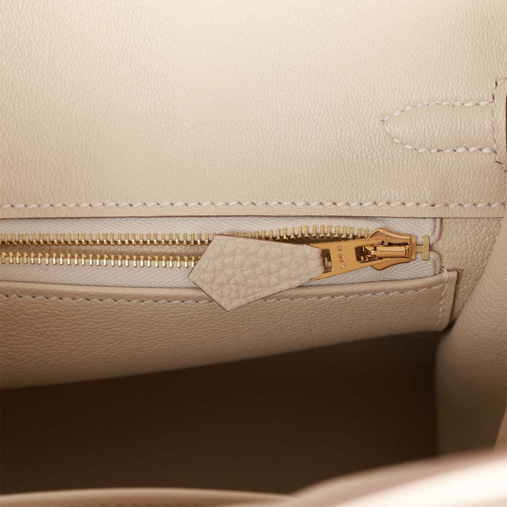 Top quality Hermes Birkin 25 Craie Togo Gold Hardware