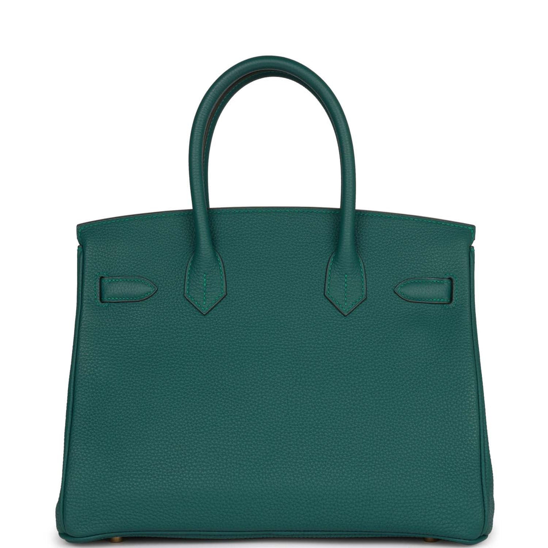 Top quality Hermes Birkin 30 Malachite Togo Gold Hardware