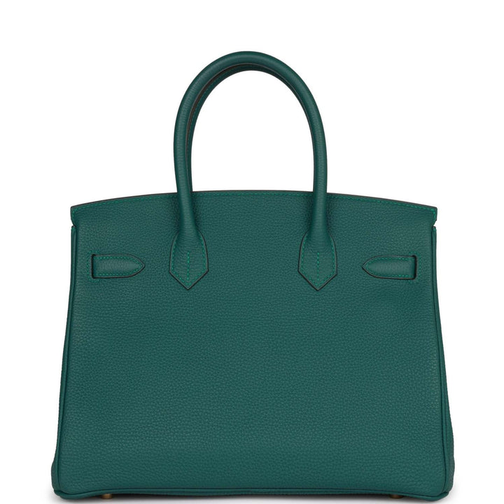 Top quality Hermes Birkin 30 Malachite Togo Gold Hardware