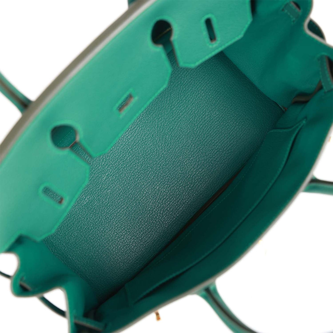 Top quality Hermes Birkin 30 Malachite Togo Gold Hardware
