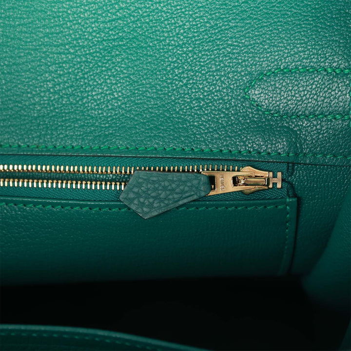Top quality Hermes Birkin 30 Malachite Togo Gold Hardware