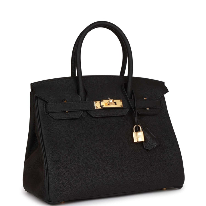 Top quality Hermes Birkin 30 Black Togo Gold Hardware