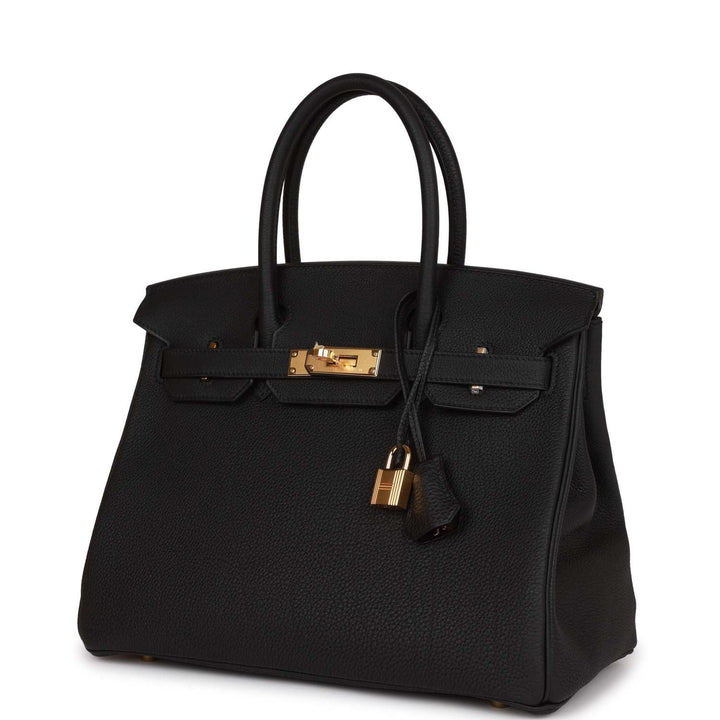 Top quality Hermes Birkin 30 Black Togo Gold Hardware