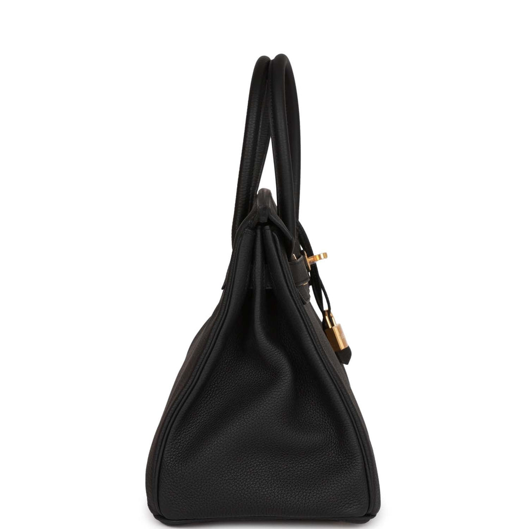 Top quality Hermes Birkin 30 Black Togo Gold Hardware