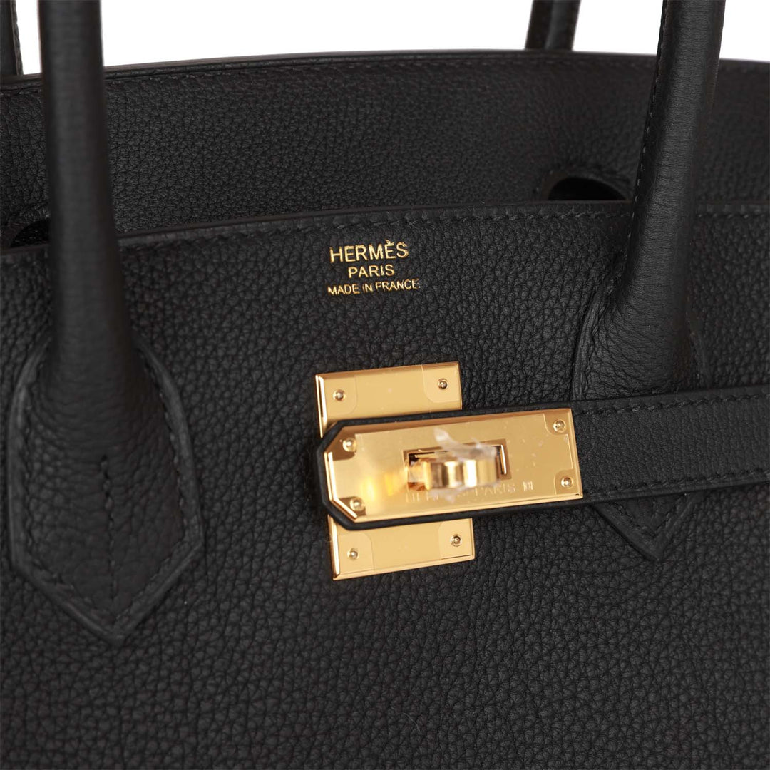 Top quality Hermes Birkin 30 Black Togo Gold Hardware