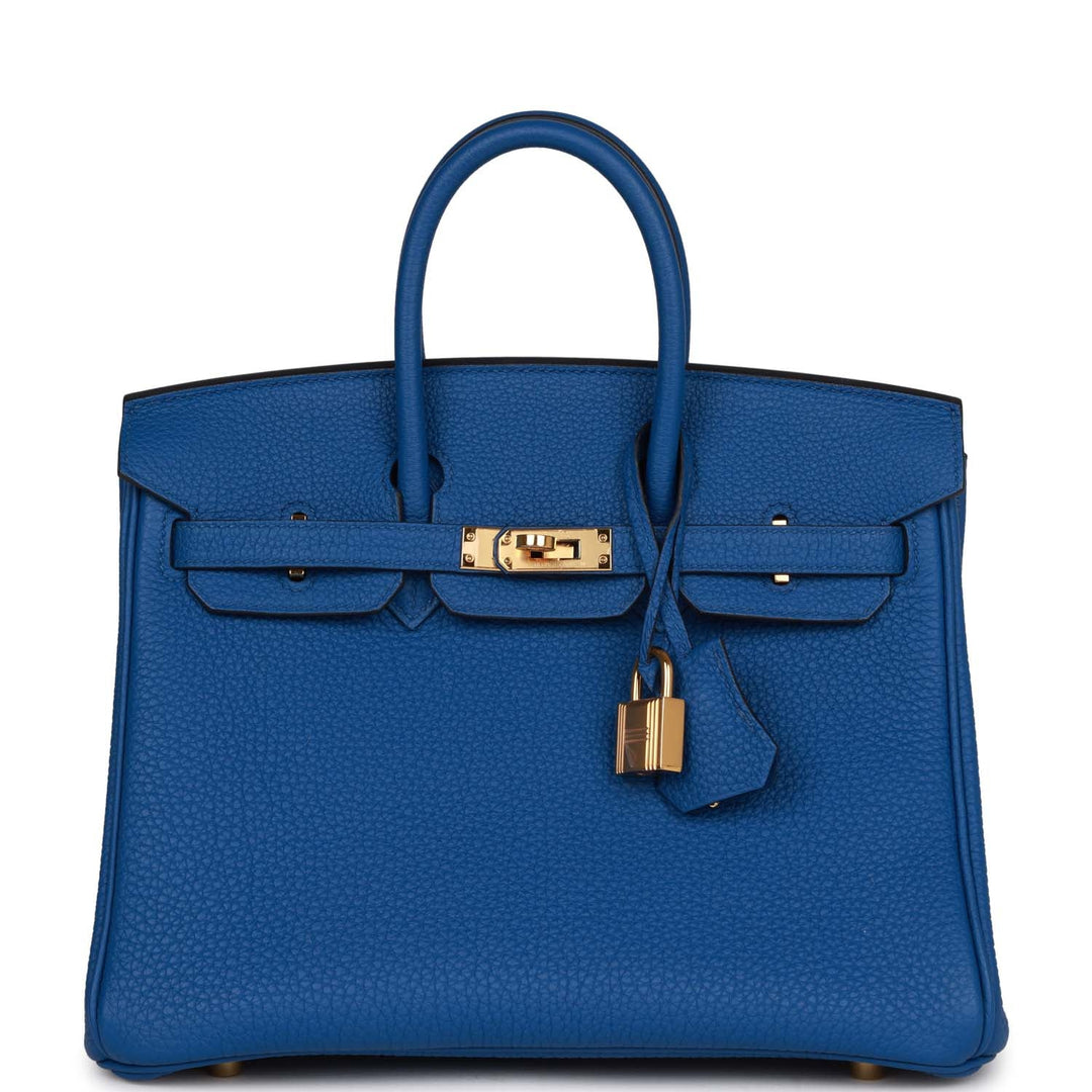 top quality Hermes Birkin 25 Bleu France Togo Gold Hardware