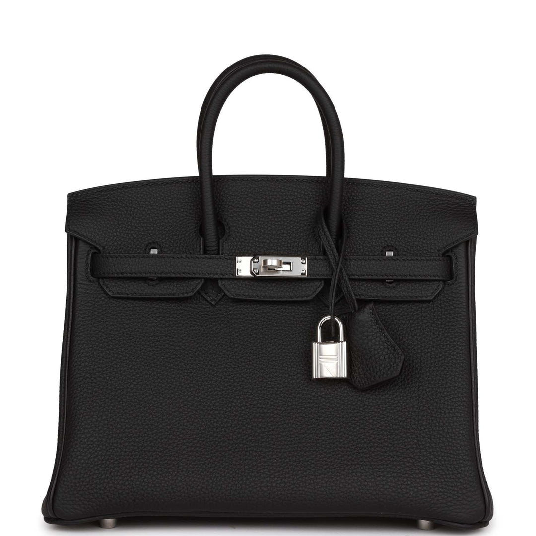 top quality Hermes Birkin 25 Black Togo Palladium Hardware
