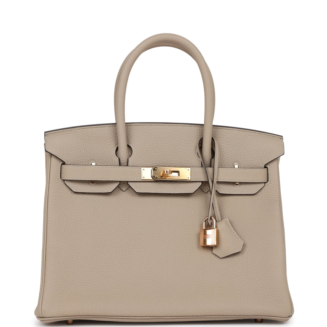 top quality Hermes Birkin 30 Gris Tourterelle Togo Rose Gold Hardware