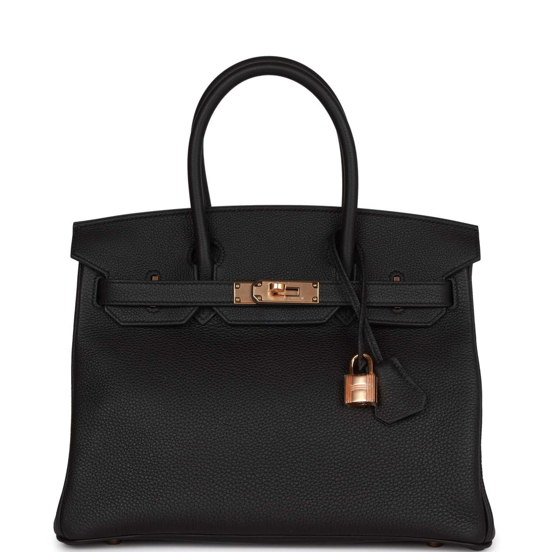 top quality Hermes Birkin 30 Black Togo Rose Gold Hardware