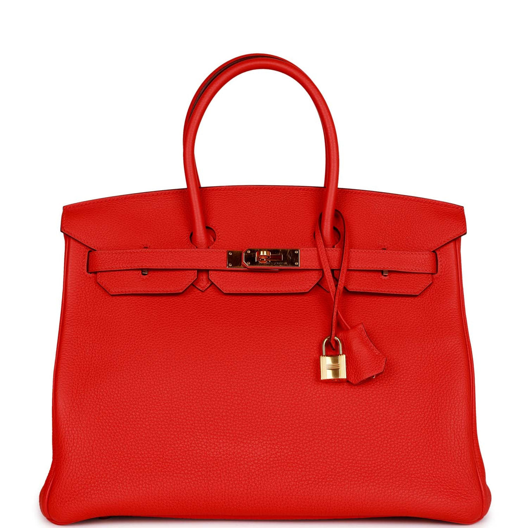 top quality Hermes Birkin 35 Capucine Togo Gold Hardware