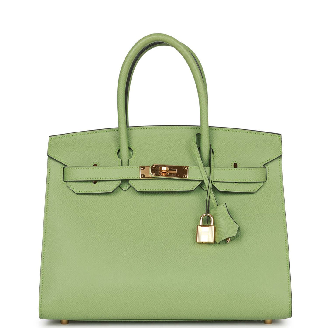 top quality Hermes Birkin Sellier 30 Vert Criquet Epsom Gold Hardware