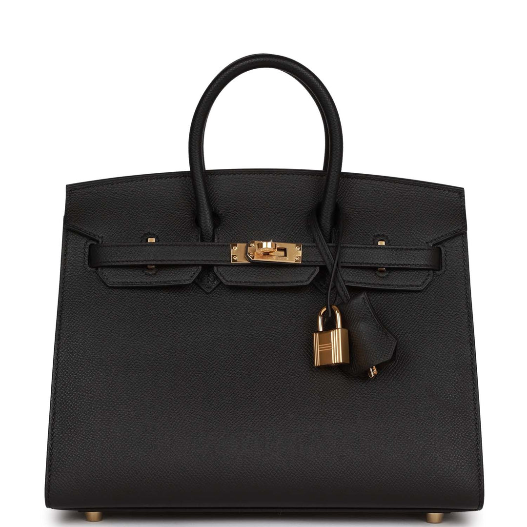 top quality Hermes Birkin Sellier 25 Black Epsom Gold Hardware