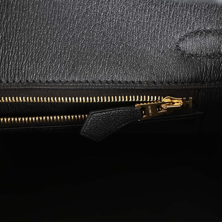 Hermes Birkin 25 Black Shiny Niloticus Crocodile Gold Hardware