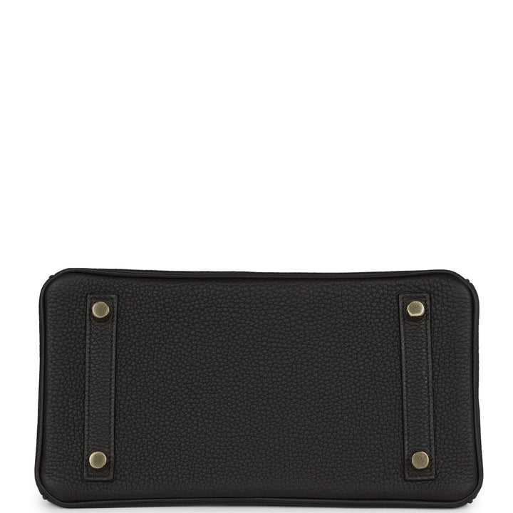 Hermes Birkin 25 Black Matte Alligator and Togo Touch Gold Hardware